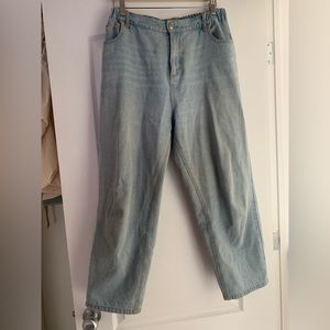 Light blue denim straight pants